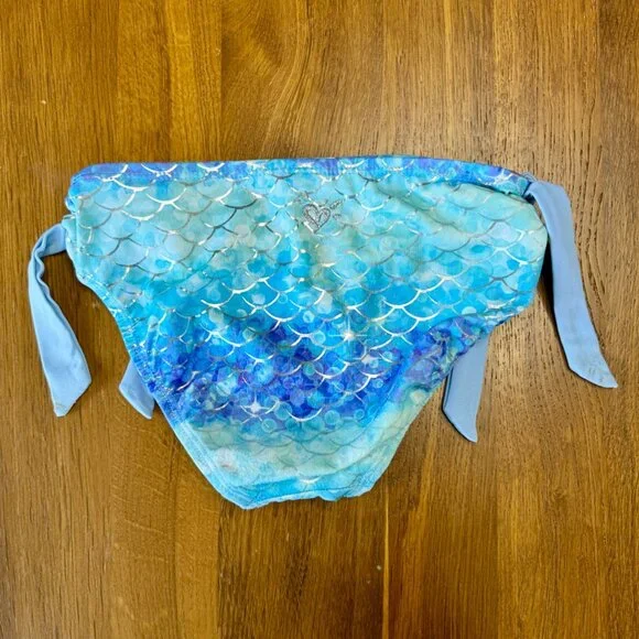 JUSTICE Mermaid Bikini Swimsuit Girls 8 Ruffled Two Piece Bathing Suit Bathers - Picture 6 of 11